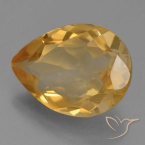Citrino Dourado Médio-escuro Natural 4.72ct, Formato de pêra, VS