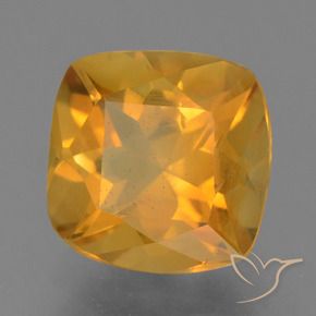 Citrino Laranja Profundo-Ouro Natural 1.90ct, Almofada, VS