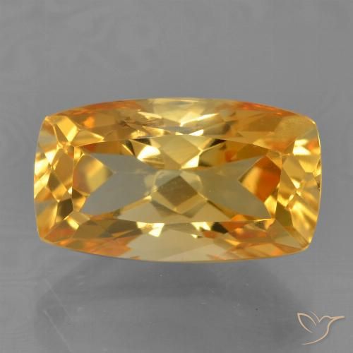4.24ct Natural Laranja escuro-dourado Citrino, Almofada, VVS-VS