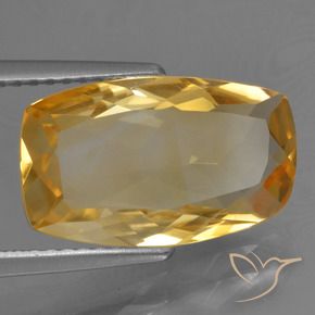 Citrino Laranja Dourado Profundo Natural 4.01ct, Almofada, VVS-VS