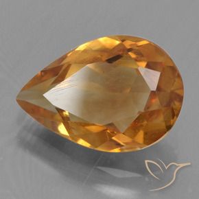 Citrino Laranja Profundo-Ouro Natural 2.06ct, Formato de pêra, VS