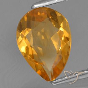 Citrino Laranja Médio Natural 2.02ct, Formato de pêra, VS
