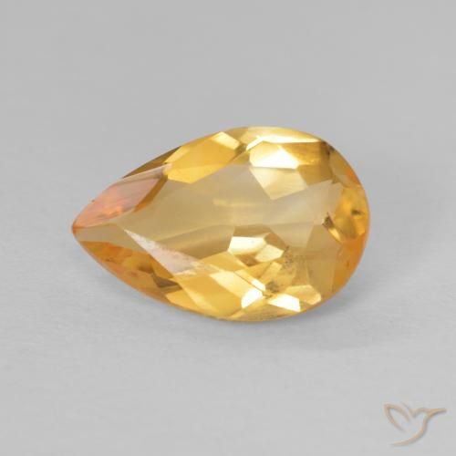 2.17ct Natural Laranja-Ouro Citrino, Formato de pêra, VS