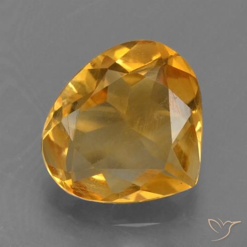 1.86ct Natural Laranja escuro-dourado Citrino, Formato de pêra, VS