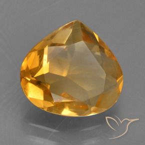 Citrino Laranja escuro-dourado Natural 1.86ct, Formato de pêra, VS