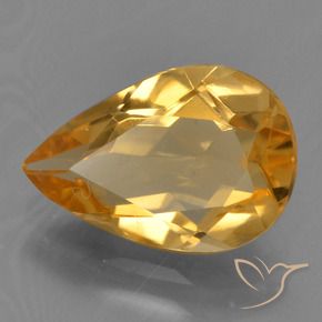 Citrino Laranja escuro-dourado Natural 1.89ct, Formato de pêra, VVS-VS