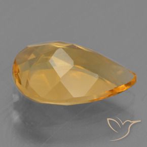 Citrino Laranja escuro-dourado Natural 1.89ct, Formato de pêra, VVS-VS
