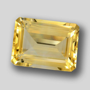 Citrino Amarelo Dourado Natural 9.46ct, Corte Esmeralda, VVS-VS