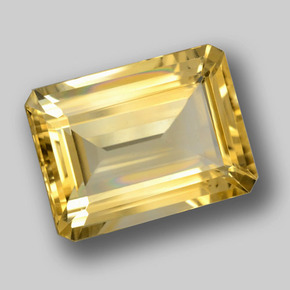 Citrino Amarelo Dourado Natural 9.46ct, Corte Esmeralda, VVS-VS