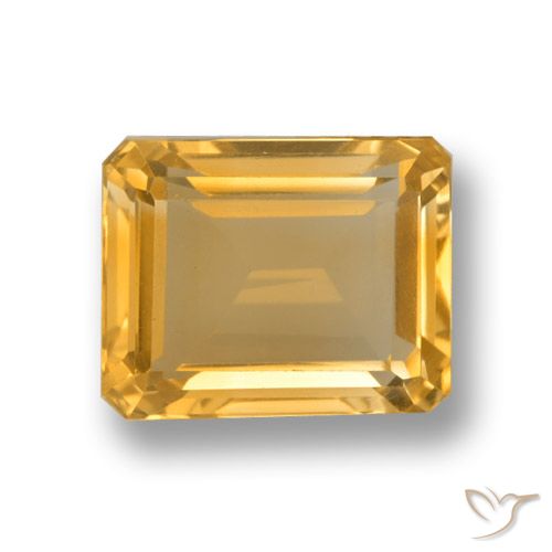 4.82ct Natural Laranja-Ouro Citrino, Corte Esmeralda, VVS-VS