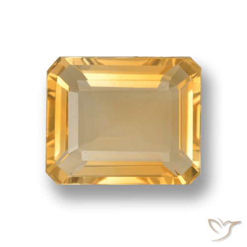 3.81ct Natural ouro médio Citrino, Corte Esmeralda, VVS