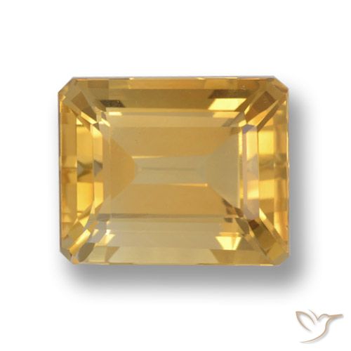 4.44ct Natural ouro médio Citrino, Corte Esmeralda, VVS-VS
