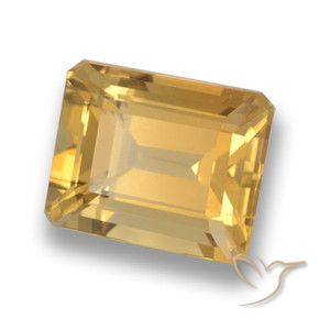 Citrino ouro médio Natural 4.44ct, Corte Octógono / Esmeralda, VVS-VS