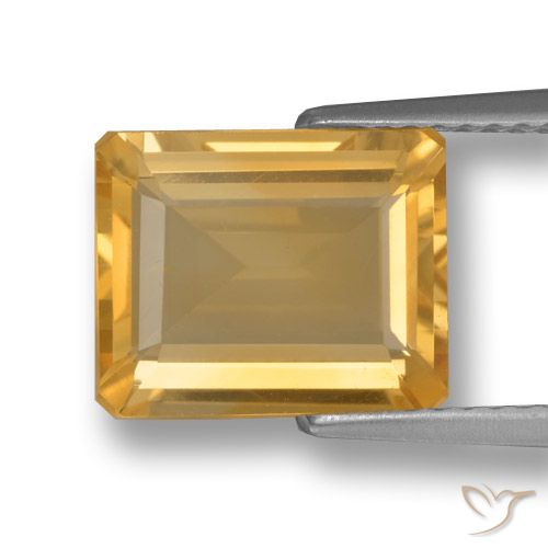 3.20ct Natural Laranja claro-dourado Citrino, Corte Esmeralda, VVS-VS