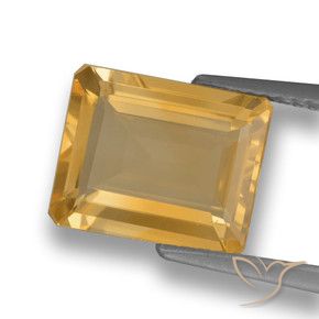 Citrino Laranja claro-dourado Natural 3.20ct, Corte Octógono / Esmeralda, VVS-VS