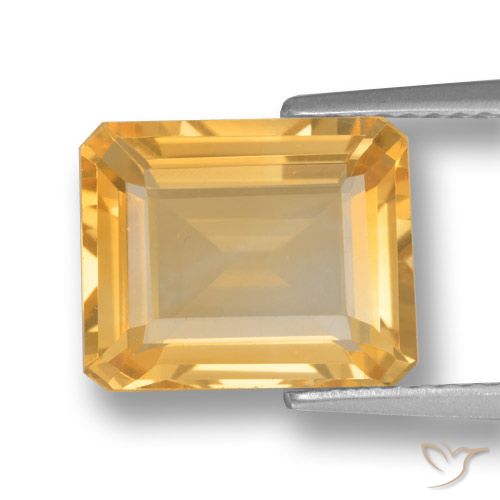 4.04ct Natural ouro médio Citrino, Corte Esmeralda, VVS