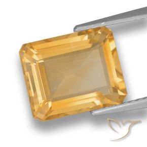 Citrino ouro médio Natural 4.04ct, Corte Octógono / Esmeralda, VVS