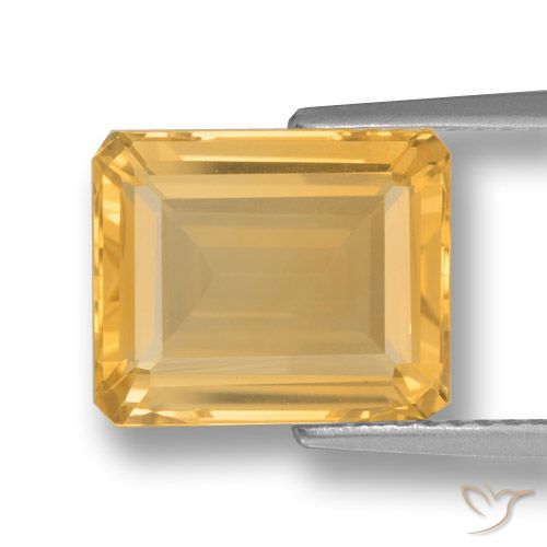 4.43ct Natural ouro médio Citrino, Corte Esmeralda, VVS