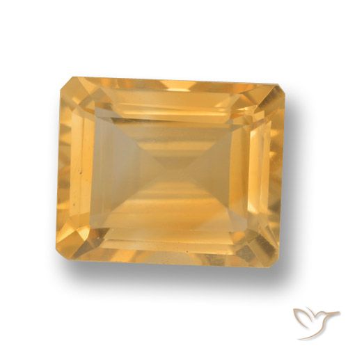 4.21ct Natural Laranja claro-dourado Citrino, Corte Esmeralda, VVS-VS