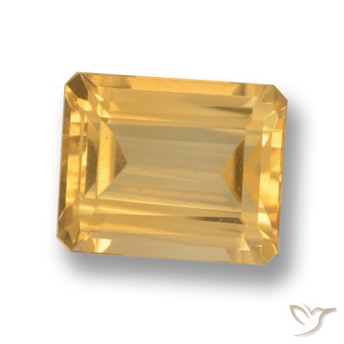 4.31ct Natural ouro médio Citrino, Corte Esmeralda, VVS-VS
