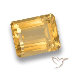 Citrino ouro médio Natural 4.31ct, Corte Octógono / Esmeralda, VVS-VS