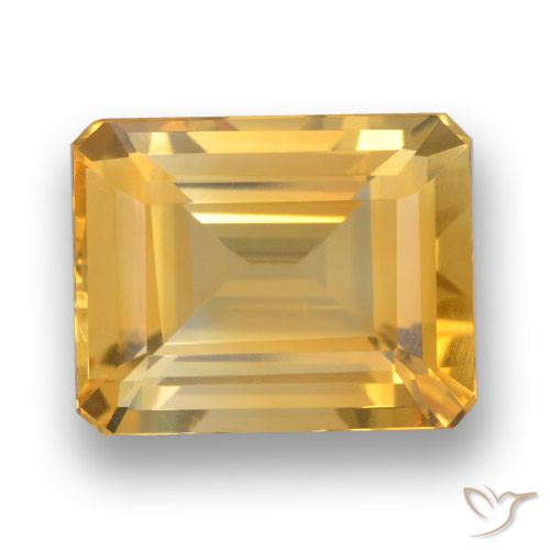 4.01ct Natural Laranja-dourado médio-claro Citrino, Corte Esmeralda, VVS