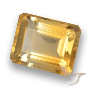 Citrino Laranja-dourado médio-claro Natural 4.01ct, Corte Octógono / Esmeralda, VVS