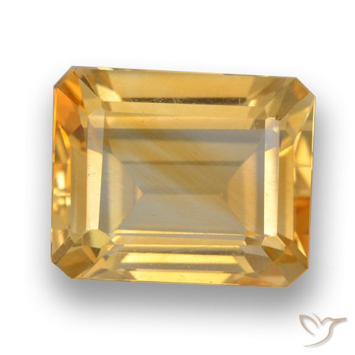 4.24ct Natural Laranja-dourado médio-claro Citrino, Corte Esmeralda, VVS-VS