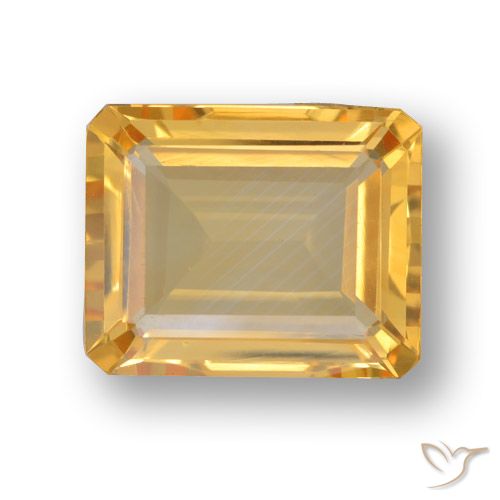 3.85ct Natural Laranja-dourado médio-claro Citrino, Corte Esmeralda, VVS