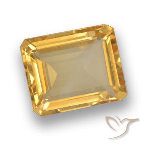 Citrino Laranja-dourado médio-claro Natural 3.85ct, Corte Octógono / Esmeralda, VVS