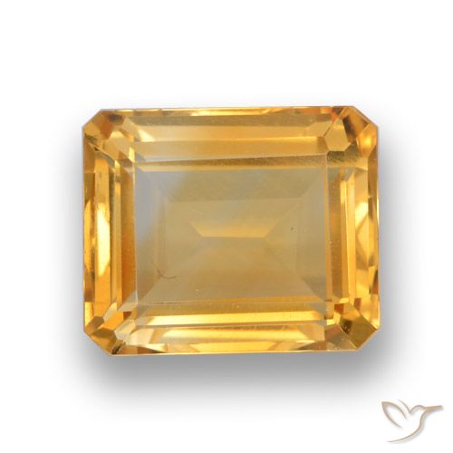 4.53ct Natural Laranja-Ouro Citrino, Corte Esmeralda, VVS-VS