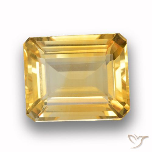 3.99ct Natural ouro médio Citrino, Corte Esmeralda, VVS