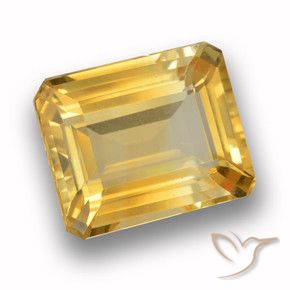Citrino ouro médio Natural 3.99ct, Corte Octógono / Esmeralda, VVS