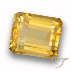 Citrino ouro médio Natural 4.66ct, Corte Octógono / Esmeralda, VVS-VS