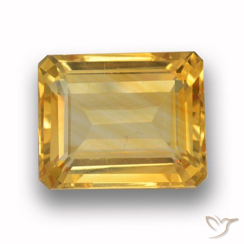 4.09ct Natural ouro médio Citrino, Corte Esmeralda, VVS