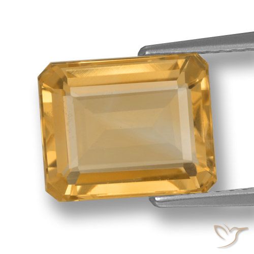 4.27ct Natural Laranja-dourado médio-claro Citrino, Corte Esmeralda, VVS-VS