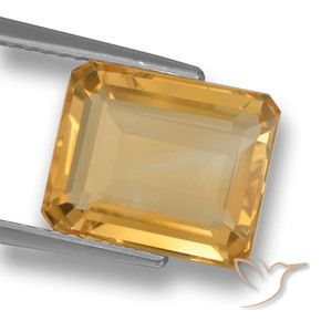 Citrino Laranja-dourado médio-claro Natural 4.27ct, Corte Octógono / Esmeralda, VVS-VS