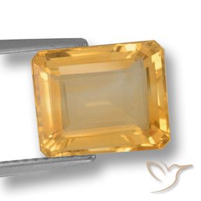 Citrino Laranja-dourado médio-claro Natural 4.45ct, Corte Octógono / Esmeralda, VVS-VS