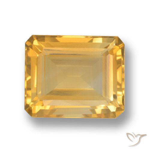 4.39ct Natural Laranja-Ouro Citrino, Corte Octógono / Esmeralda, VVS-VS, Photo A