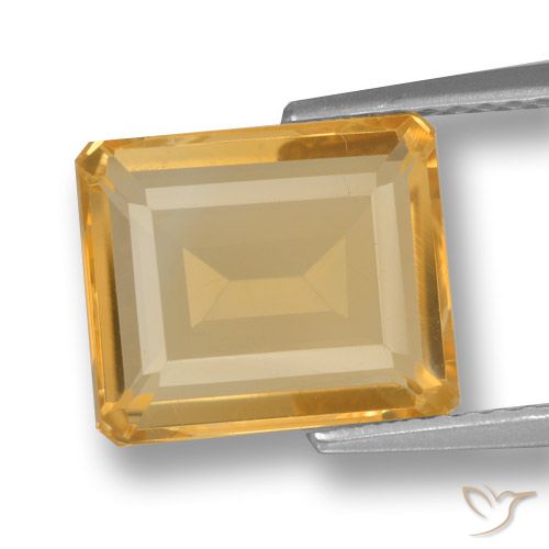 3.84ct Natural Laranja-Ouro Citrino, Corte Esmeralda, VVS-VS