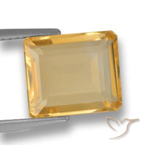 Citrino Laranja-Ouro Natural 3.84ct, Corte Octógono / Esmeralda, VVS-VS