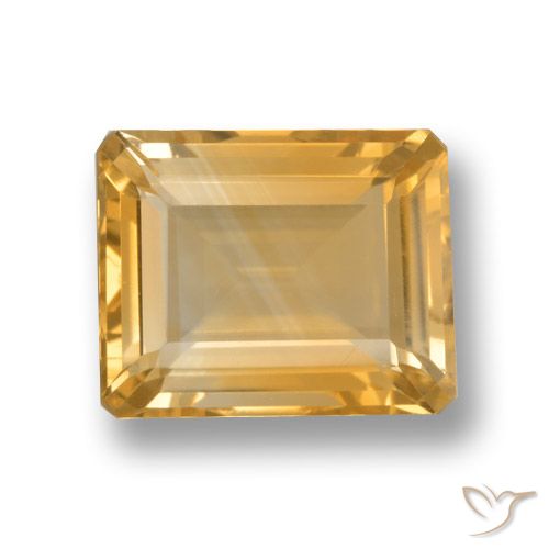 4.20ct Natural Laranja-Ouro Citrino, Corte Esmeralda, VVS-VS