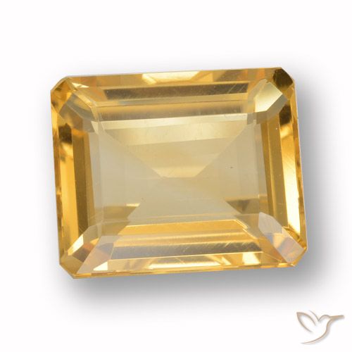 4.38ct Natural ouro médio Citrino, Corte Esmeralda, VVS