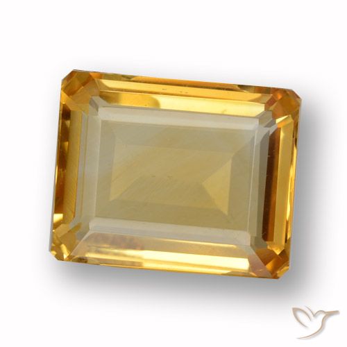 3.88ct Natural Laranja-dourado médio-claro Citrino, Corte Esmeralda, VVS-VS
