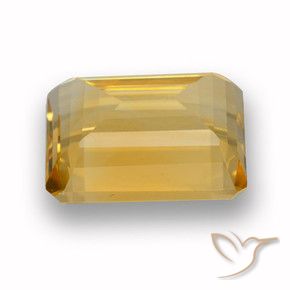 Citrino Laranja-dourado médio-claro Natural 3.88ct, Corte Octógono / Esmeralda, VVS-VS