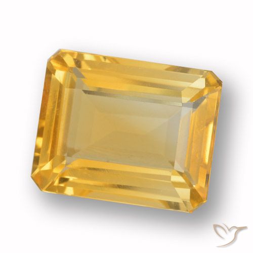 4.03ct Natural ouro médio Citrino, Corte Esmeralda, VVS-VS