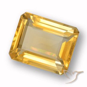 Citrino ouro médio Natural 4.03ct, Corte Octógono / Esmeralda, VVS-VS