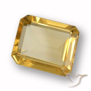 Citrino Ouro Natural 3.37ct, Corte Octógono / Esmeralda, VVS-VS