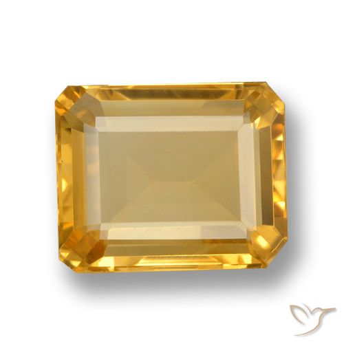 4.10ct Natural Laranja-Ouro Citrino, Corte Esmeralda, VVS-VS