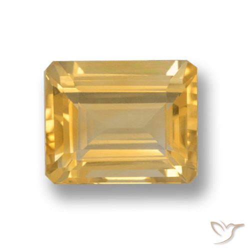 4.20ct Natural ouro médio Citrino, Corte Esmeralda, VVS